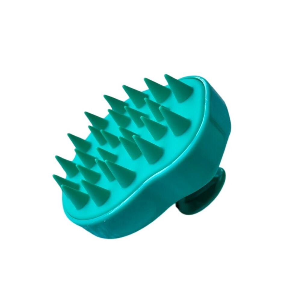 Scalp Massager Hair Shower Brush Shampoo Brush Soft Silicone Scrubber Teal Blue